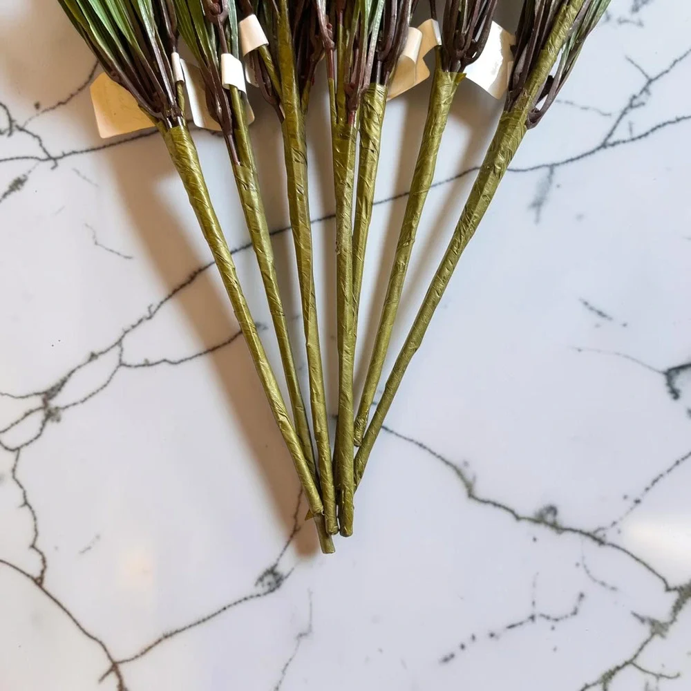 Artificial Green Grass Blade Stems Greenery Indoor Home Decor 8 Bundles 19